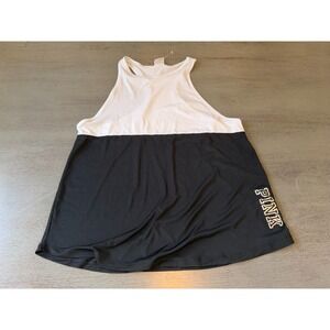 black white VICTORIAS SECRET PINK athletic tank top shirt size medium